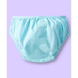 Babyhug 100% Cotton Knit Panties With Heart & Rainbow Print Pack of 3 - Pink Light Blue & White