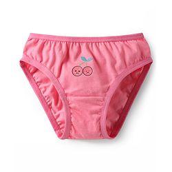 Babyhug 100% Cotton Knit Antibacterial Panties With Polka Dot & Tropical Theme Print Pack Of 3 - Orange Light Blue & Pink