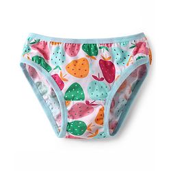 Babyhug 100% Cotton Knit Antibacterial Panties With Polka Dot & Tropical Theme Print Pack Of 3 - Orange Light Blue & Pink