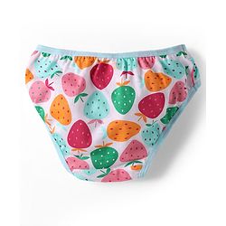 Babyhug 100% Cotton Knit Antibacterial Panties With Polka Dot & Tropical Theme Print Pack Of 3 - Orange Light Blue & Pink
