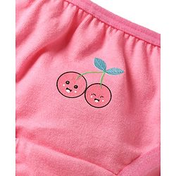 Babyhug 100% Cotton Knit Antibacterial Panties With Polka Dot & Tropical Theme Print Pack Of 3 - Orange Light Blue & Pink