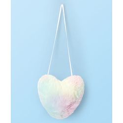 Babyhug Single Jersey Knit Half Sleeves Shrug with Frock with Heart Print Bow Applique & Sling Bag - Pink White & Light Blue