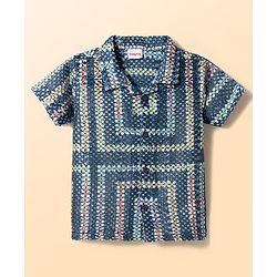 Babyhug Woven Half Sleeves Printed Shirt & Shorts With Inner Tee - Multicolor