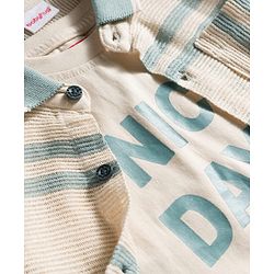 Babyhug Woven Half Sleeves Striped Shirt & Shorts Set with Inner Tee - Multicolor