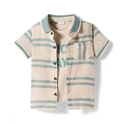 Babyhug Woven Half Sleeves Striped Shirt & Shorts Set with Inner Tee - Multicolor