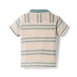 Babyhug Woven Half Sleeves Striped Shirt & Shorts Set with Inner Tee - Multicolor