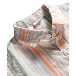Babyhug Cotton Woven Half Sleeves Striped Shirt & Shorts Set - Green