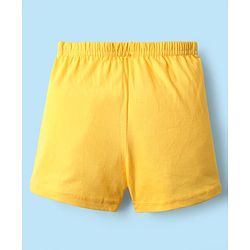 Babyhug 100% Cotton Single Jersey Knit Sleeveless Sando & Short Set With Animal Print - Yellow