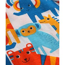 Babyhug 100% Cotton Single Jersey Knit Sleeveless Sando & Short Set With Animal Print - Yellow