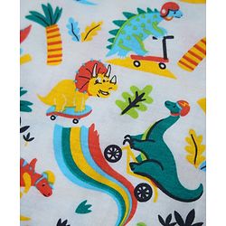 Babyhug 100% Cotton Sleeveless Vest With Dino Print & Shorts With Text Print -Multicolour