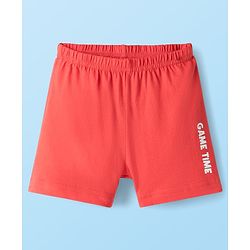 Babyhug 100% Cotton Sleeveless Striped Vests & Shorts With Text Print - Red & Yellow