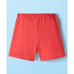 Babyhug 100% Cotton Sleeveless Striped Vests & Shorts With Text Print - Red & Yellow