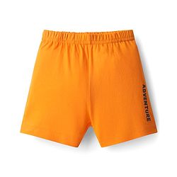 Babyhug 100% cotton Sleeveless Vests With Dino Print & Text Printed Shorts - Light Blue & Orange