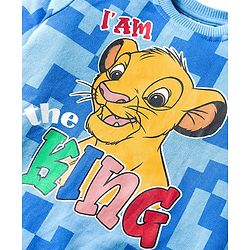 Babyhug Disney Terry Knit Full Sleeves Pullover Sweatshirt with Simba Graphics - Blue