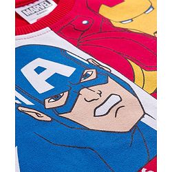 Babyhug Disney Terry Knit Drop Shoulder Full Sleeves Sweatshirt With Avengers Graphics - Red