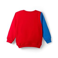 Babyhug Disney Terry Knit Drop Shoulder Full Sleeves Sweatshirt With Avengers Graphics - Red