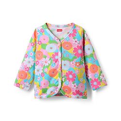 Babyhug Single Jersey Knit Full Sleeves Co-ords Top & Lounge Pant Set with Floral Print - Light Blue