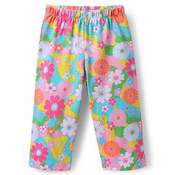 Babyhug Single Jersey Knit Full Sleeves Co-ords Top & Lounge Pant Set with Floral Print - Light Blue