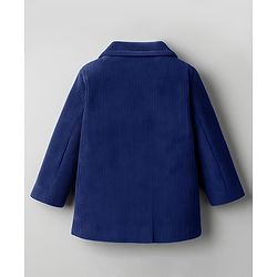 Babyhug Woven Full Sleeves Solid Party Blazer - Navy Blue