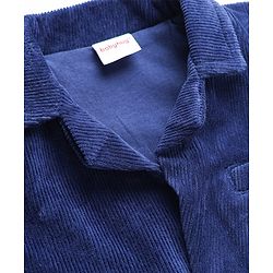 Babyhug Woven Full Sleeves Solid Party Blazer - Navy Blue