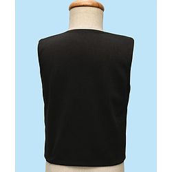 Babyhug Knitted Full Sleeves Textured Party Suit with Waistcoat Shirt Pant & Bow - Black & White