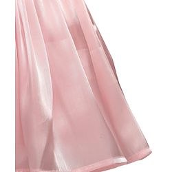 Babyhug Woven Cap Frill Sleeves Fit & Flare Party Dress with Corsage Applique - Pink