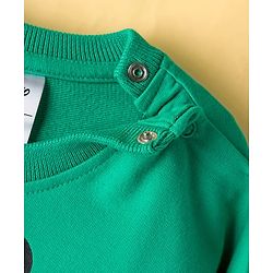 Babyhug Disney Terry Knit Drop Shoulder Full Sleeves Sweatshirts with Mickey and Friends Graphic Pack of 2 - Green & White