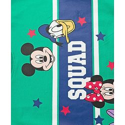 Babyhug Disney Terry Knit Drop Shoulder Full Sleeves Sweatshirts with Mickey and Friends Graphic Pack of 2 - Green & White