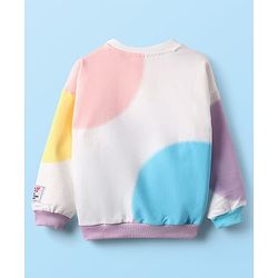 Babyhug Disney Terry Knit Full Drop Shoulder Sleeves Sweatshirt With Minnie Mouse Graphics - Multicolor