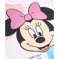 Babyhug Disney Terry Knit Full Drop Shoulder Sleeves Sweatshirt With Minnie Mouse Graphics - Multicolor