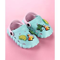 Cute Walk by Babyhug Clogs with Leaves Applique & Back Strap - Mint
