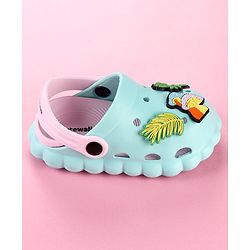 Cute Walk by Babyhug Clogs with Leaves Applique & Back Strap - Mint