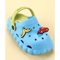 Cute Walk by Babyhug Back Strap Closure Clogs with Car Applique - Blue