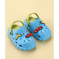 Cute Walk by Babyhug Back Strap Closure Clogs with Car Applique - Blue