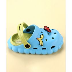 Cute Walk by Babyhug Back Strap Closure Clogs with Car Applique - Blue