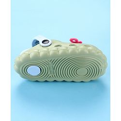 Cute Walk by Babyhug Back Strap Closure Clogs with Floral Applique - Green