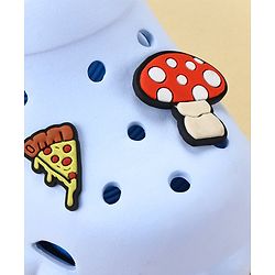 Cute Walk by Babyhug Back Strap Closure Clogs with Mushroom & Pizza Applique - Light Blue