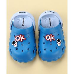 Cute Walk by Babyhug Back Strap Closure Clogs With Astronaut Applique - Blue