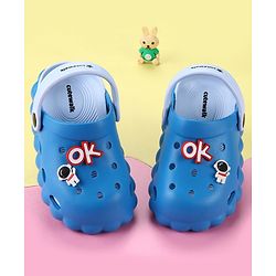 Cute Walk by Babyhug Back Strap Closure Clogs With Astronaut Applique - Blue