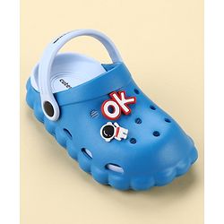 Cute Walk by Babyhug Back Strap Closure Clogs With Astronaut Applique - Blue