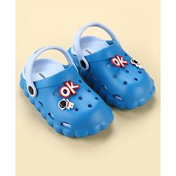 Cute Walk by Babyhug Back Strap Closure Clogs With Astronaut Applique - Blue