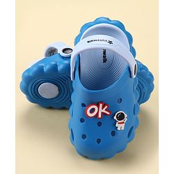 Cute Walk by Babyhug Back Strap Closure Clogs With Astronaut Applique - Blue