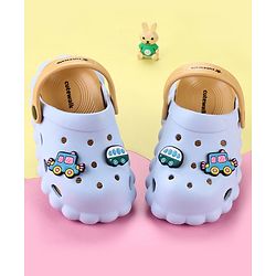 Cute Walk by Babyhug Back Strap Closure Clogs With Car Applique - Light Blue