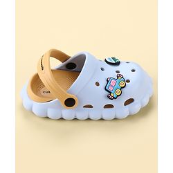 Cute Walk by Babyhug Back Strap Closure Clogs With Car Applique - Light Blue