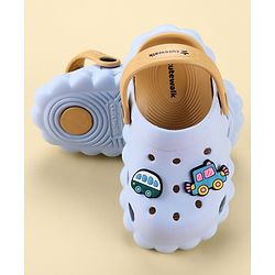 Cute Walk by Babyhug Back Strap Closure Clogs With Car Applique - Light Blue