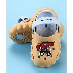 Cute Walk by Babyhug Back Strap Closure Clogs With Car Applique - Mustard