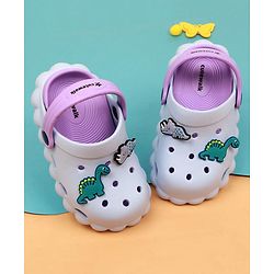 Cute Walk by Babyhug Clogs With Dino Applique & Back Strap - Purple
