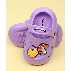 Cute Walk by Babyhug Clogs With Mushroom Applique - Purple