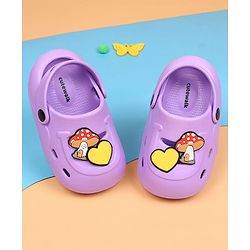 Cute Walk by Babyhug Clogs With Mushroom Applique - Purple