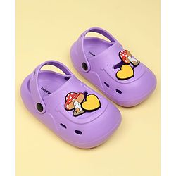 Cute Walk by Babyhug Clogs With Mushroom Applique - Purple